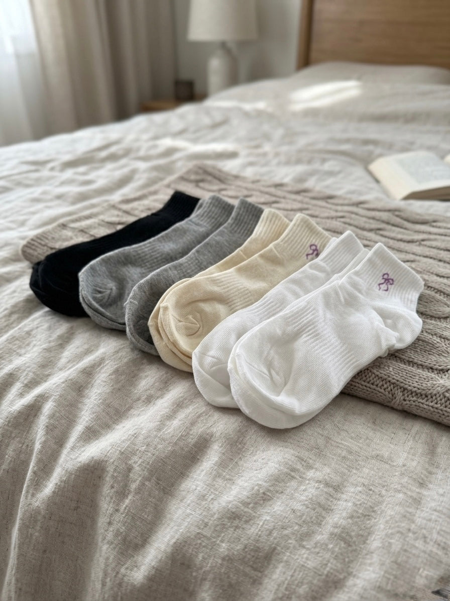 Chaussettes à Détail Noeud – Confort & Élégance Discrète (Plusieurs coloris)