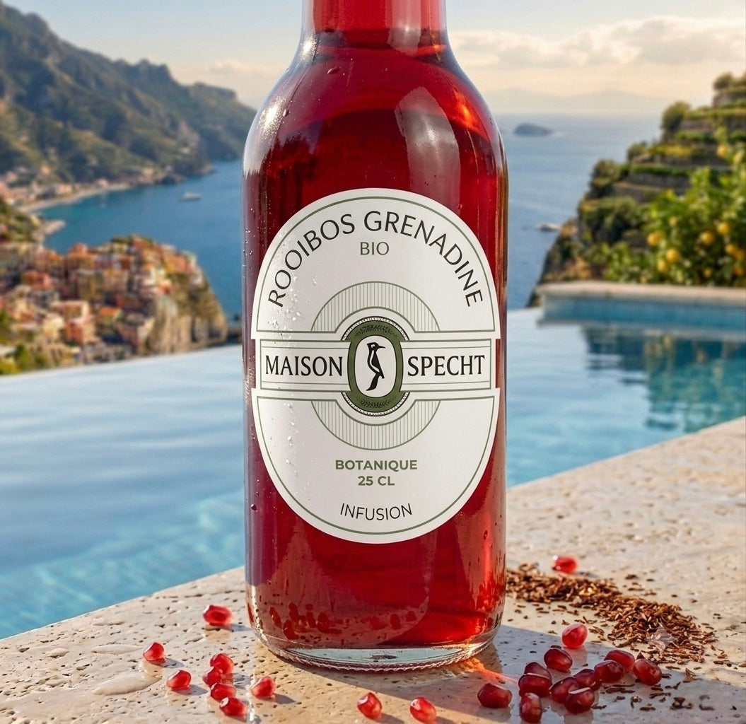 Infusion Glacée Bio - Rooibos Grenadine - (25 cl) - Sans sucres ajoutés - Sans gluten &  100% Vegan