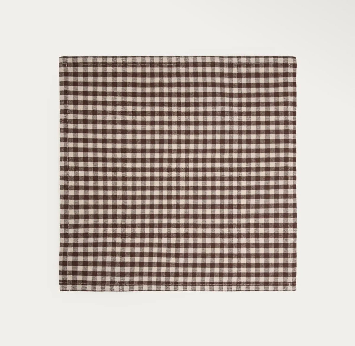 Lot de 2 Serviettes de Table en Coton à Carreaux Marron – 40 × 40 cm- PRÉCOMMANDE