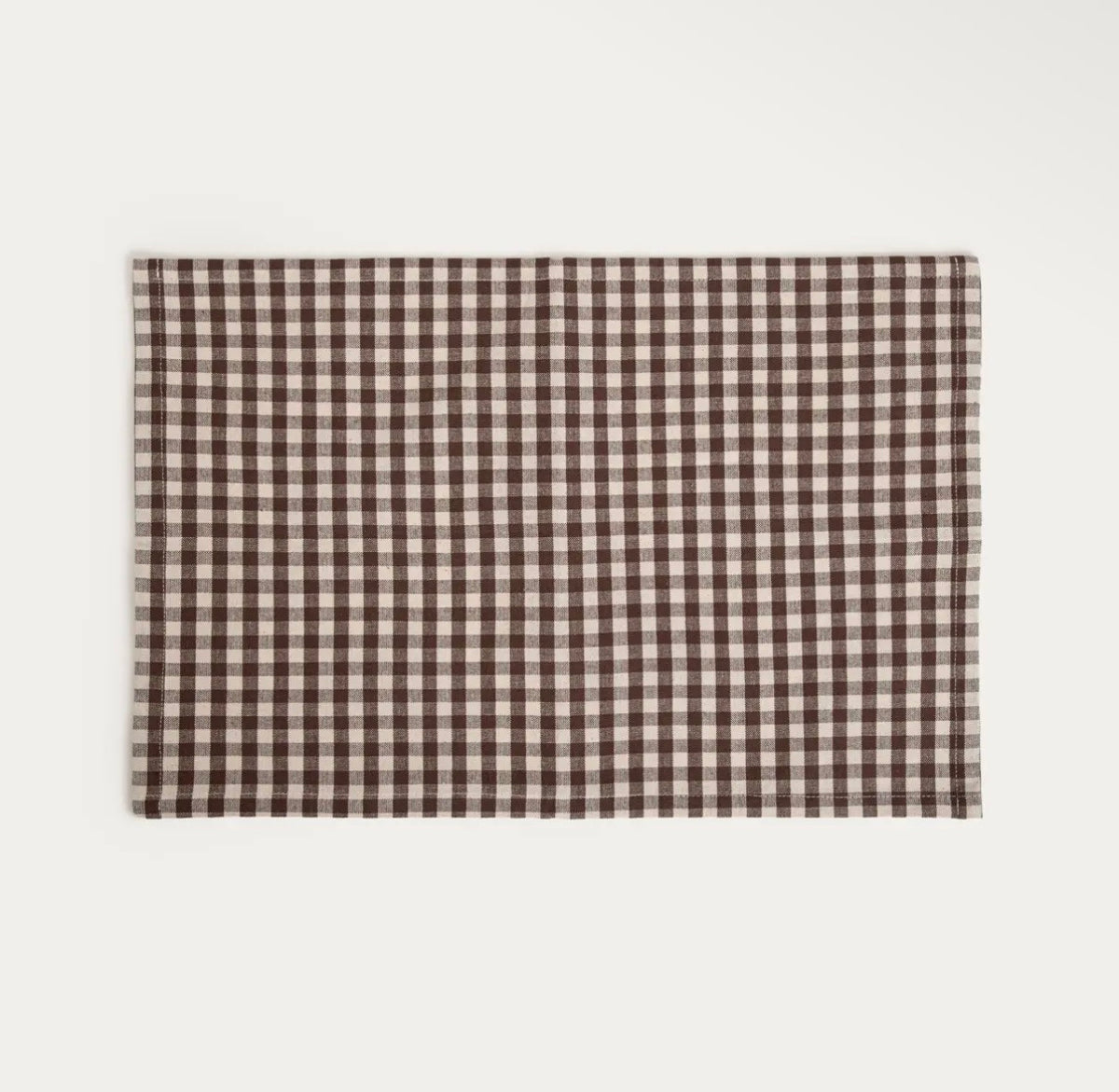 Lot de 2 Sets de Table en Coton à Carreaux Marron – 30 × 45 cm- PRÉCOMMANDE