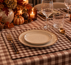 Lot de 2 Sets de Table en Coton à Carreaux Marron – 30 × 45 cm- PRÉCOMMANDE