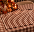 Lot de 2 Sets de Table en Coton à Carreaux Marron – 30 × 45 cm- PRÉCOMMANDE