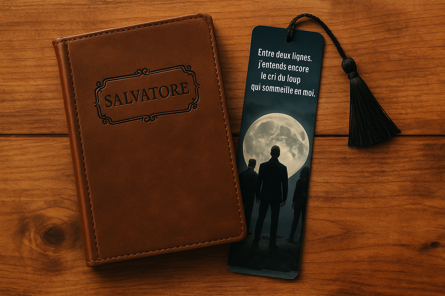 Marque-pages faits main “Entre deux lignes, j’entends encore le cri du loup qui sommeille en moi."