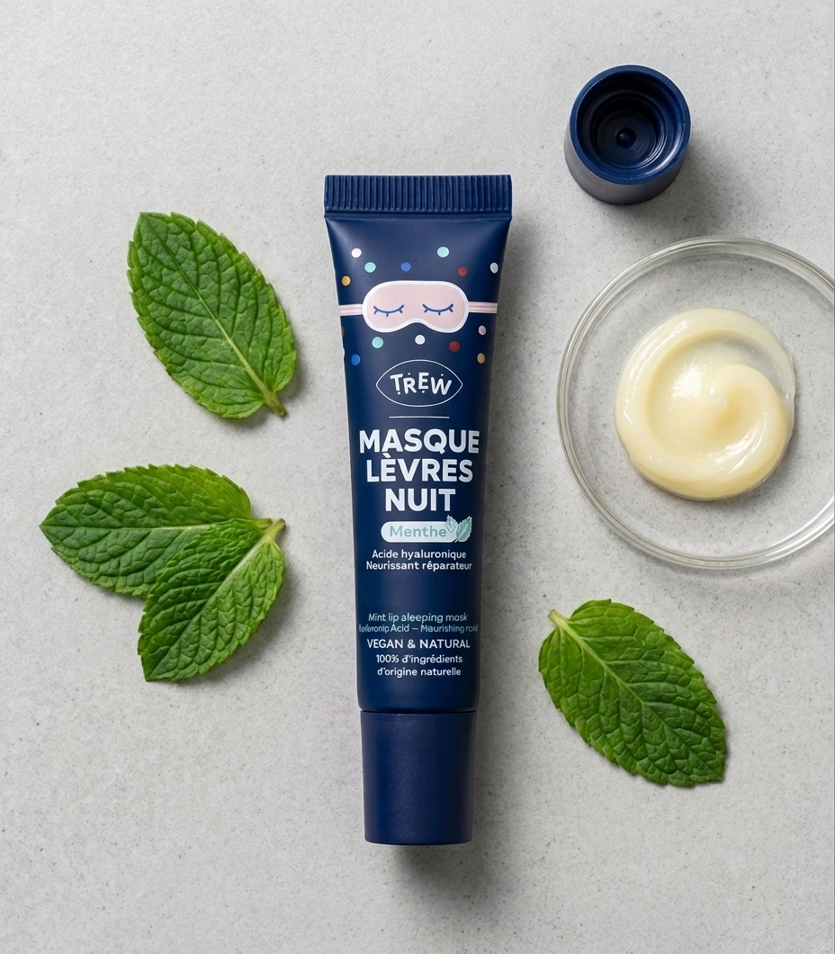 Masque Lèvres Nocturne - Parfumé Menthe – Hydratant, Repulpant & Anti-Âge - 15ML