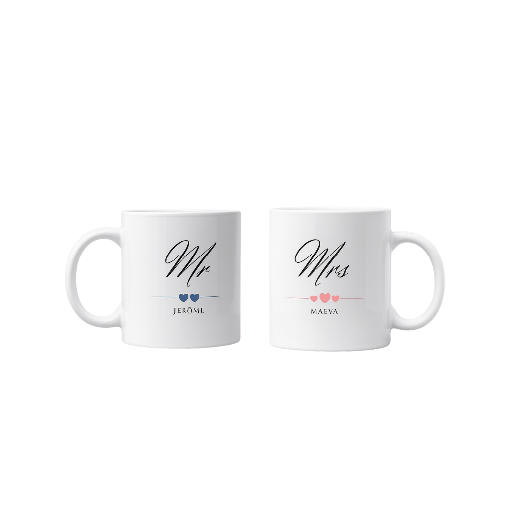 Mug - Mr & Mrs | Sublimé à la main -  350 ml