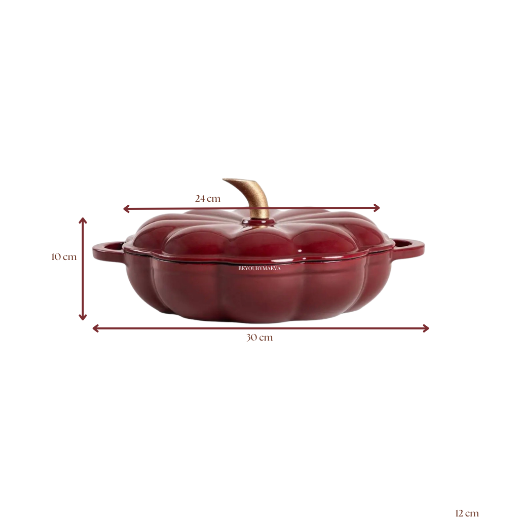 Cocotte Citrouille Bordeaux - Fonte émaillée durable - 2 L - PRÉCOMMANDE - Édition Limitée