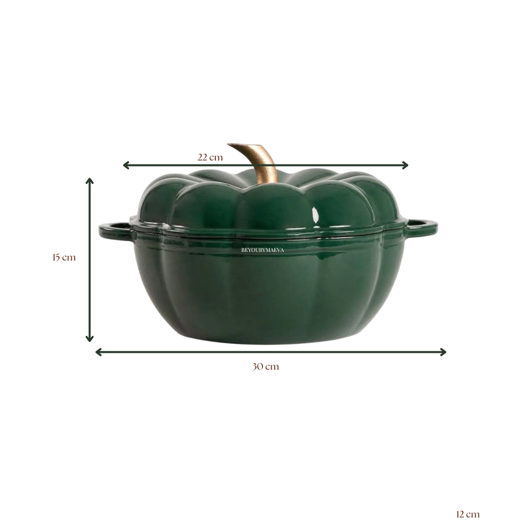 Cocotte Citrouille Vert Forêt - Fonte émaillée durable - 3 L - Édition Limitée
