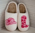 Pantoufles (Chaussons) Doux "Pink Cowboy" – Le Style Far West au Féminin- PRECOMMANDE