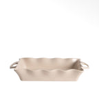 Plat à Gratin Rectangulaire en Porcelaine à Bord Festonné – 36,5 × 22,5 × 6 cm - PRÉCOMMANDE