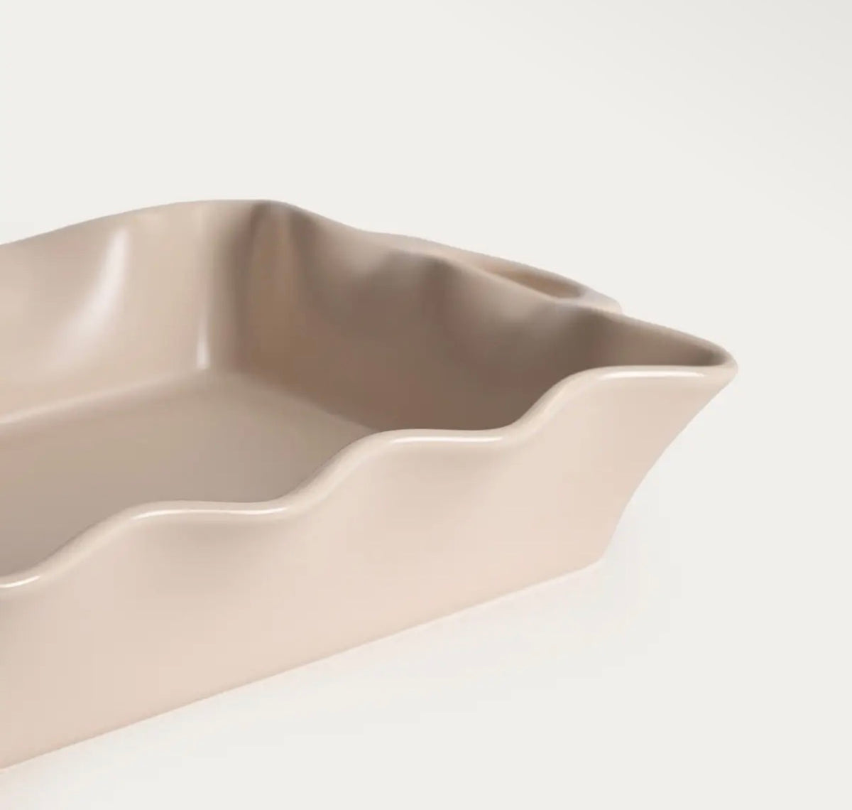 Plat à Gratin Rectangulaire en Porcelaine à Bord Festonné – 36,5 × 22,5 × 6 cm - PRÉCOMMANDE