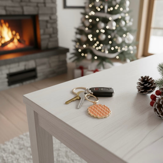 Porte-clés Gaufre Dorée – La Gourmandise à Emporter - PRÉCOMMANDE