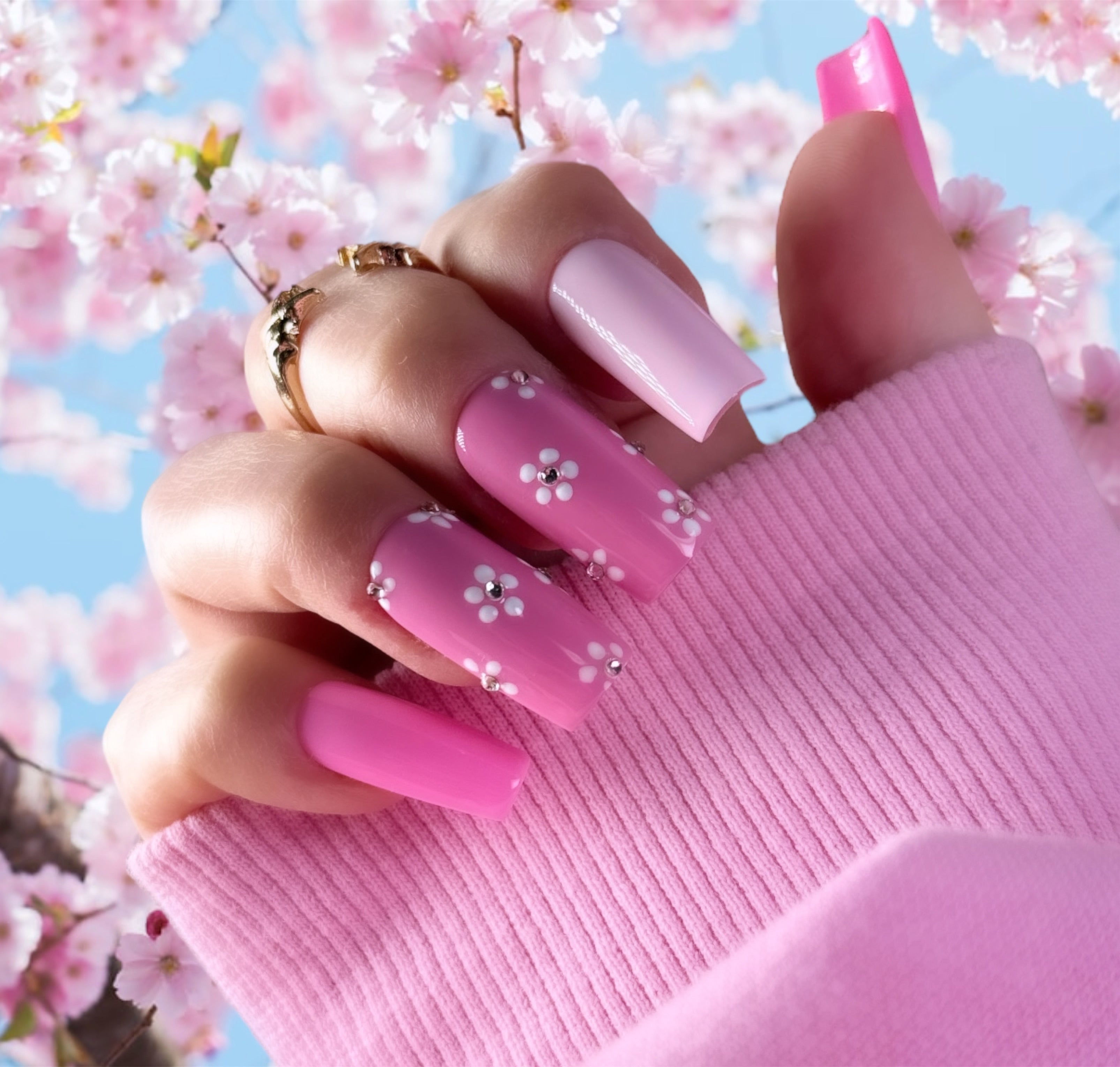 Faux-Ongles réutilisables - Eclat de Rose
