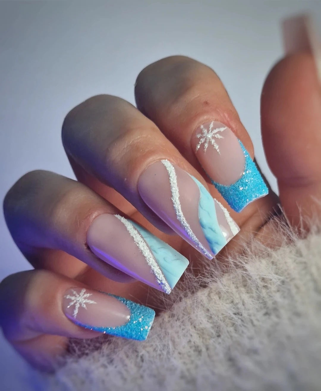 Faux- Ongles Réutilisables - Glacier d’Hiver - Edition Noël