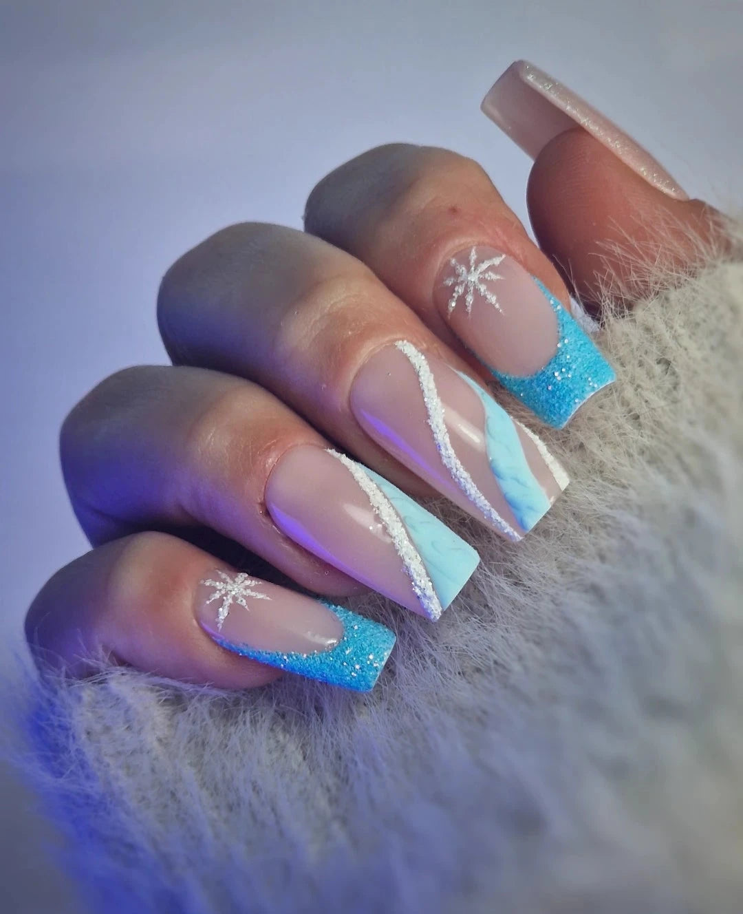 Faux- Ongles Réutilisables - Glacier d’Hiver - Edition Noël