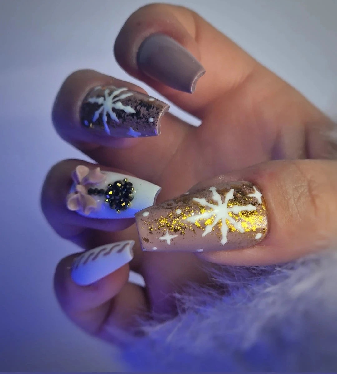 Faux- Ongles - Golden Sparkle - Edition de Noël