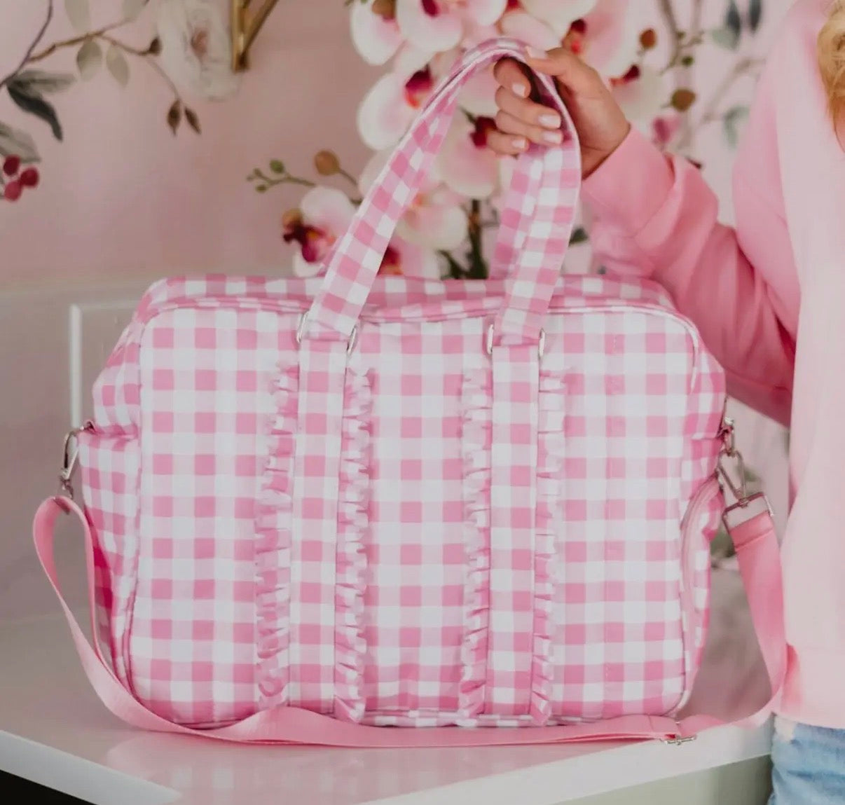 Sac de week end - Gingham Pink Romance  - PRECOMMANDE