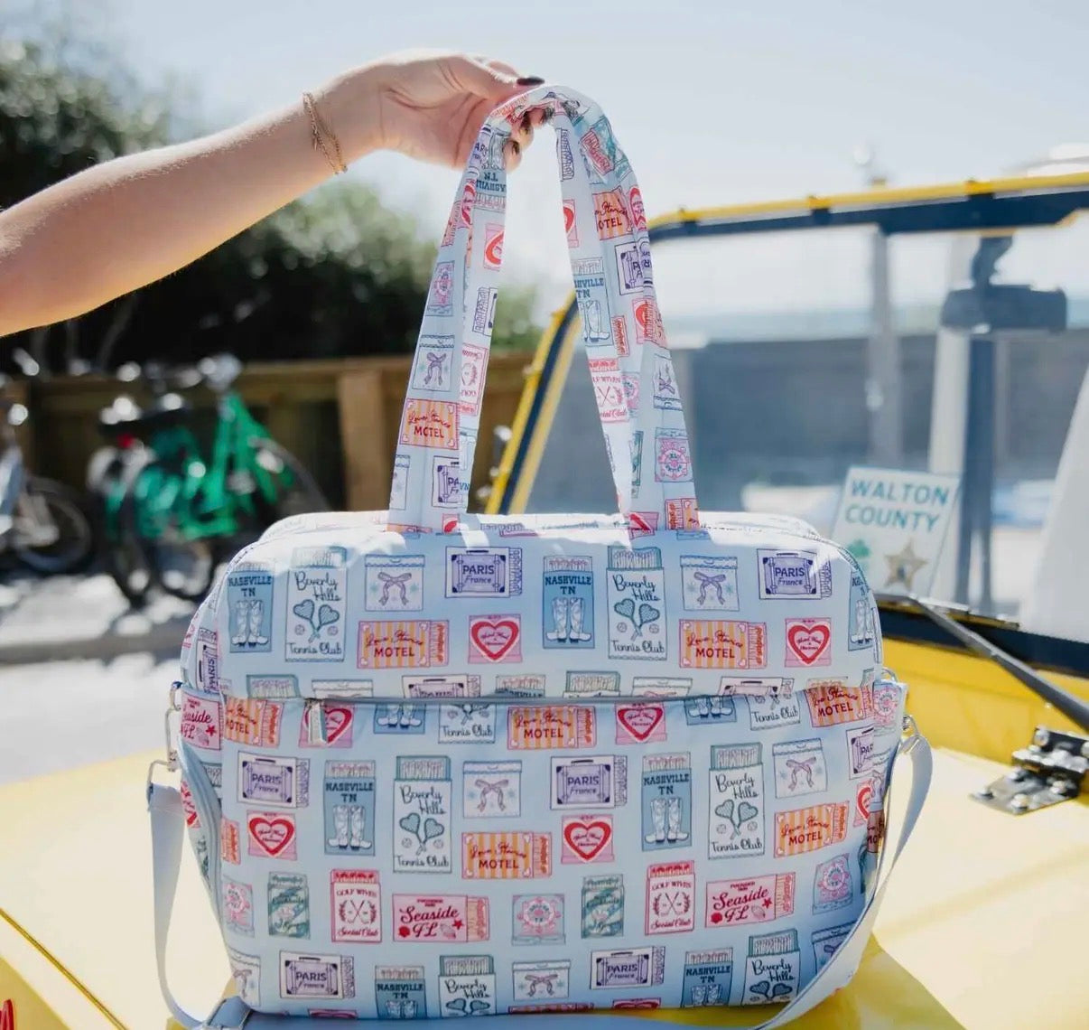 Sac de week end - Sac Wanderlust Vintage Stamps  - PRECOMMANDE