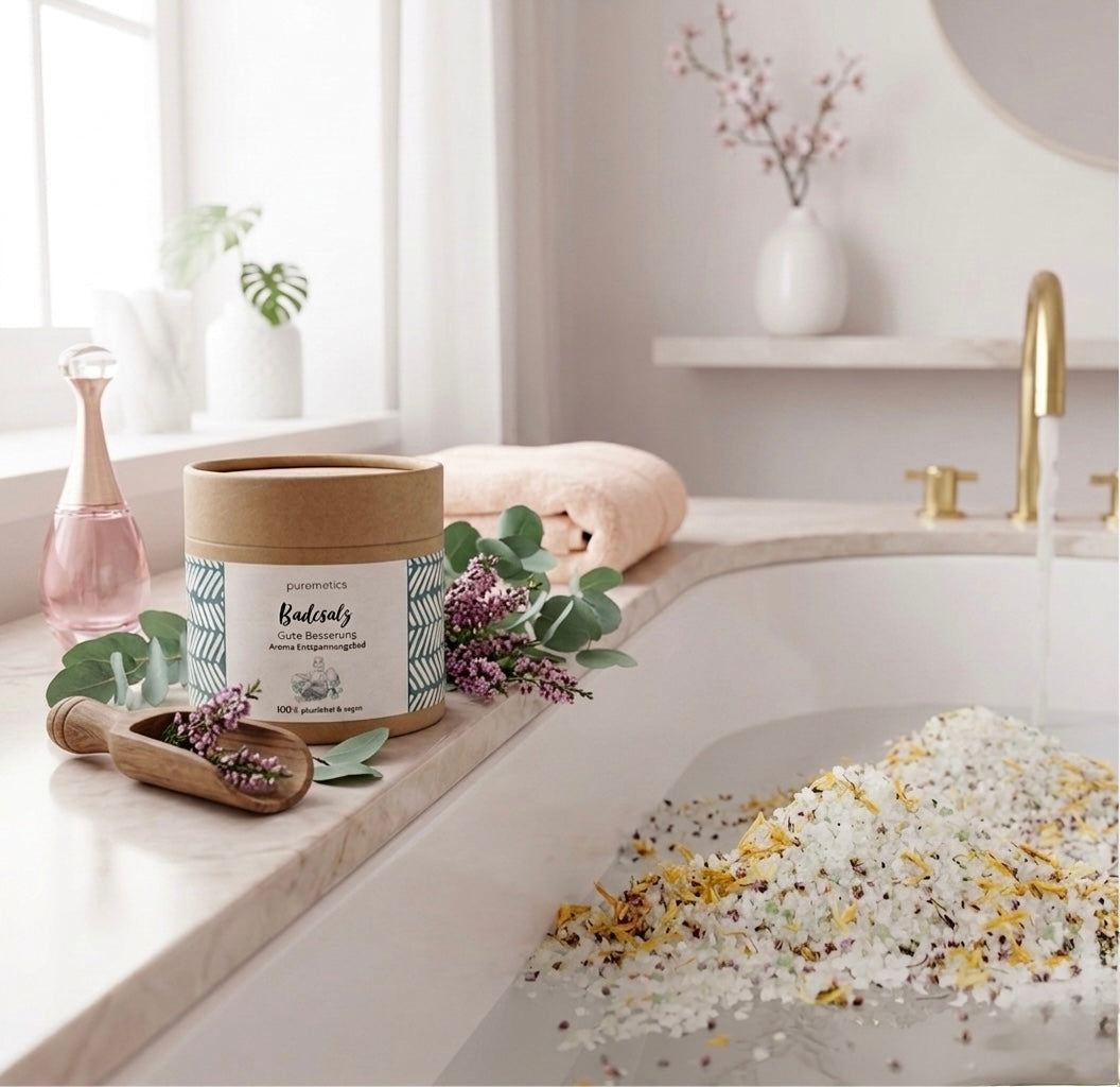 Sel de Bain « Guérissez bientôt » – Eucalyptus & Fleurs de Soucie (450g) - PRÉCOMMANDE