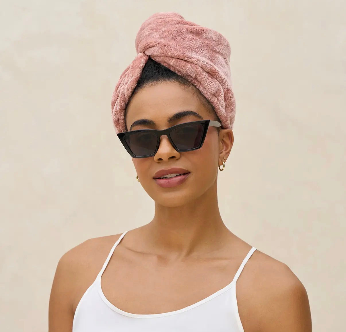 Serviette pour cheveux en microfibre peluche – Certifiée OEKO-TEX®  – Terracotta  – Édition Bathroom - PRÉCOMMANDE