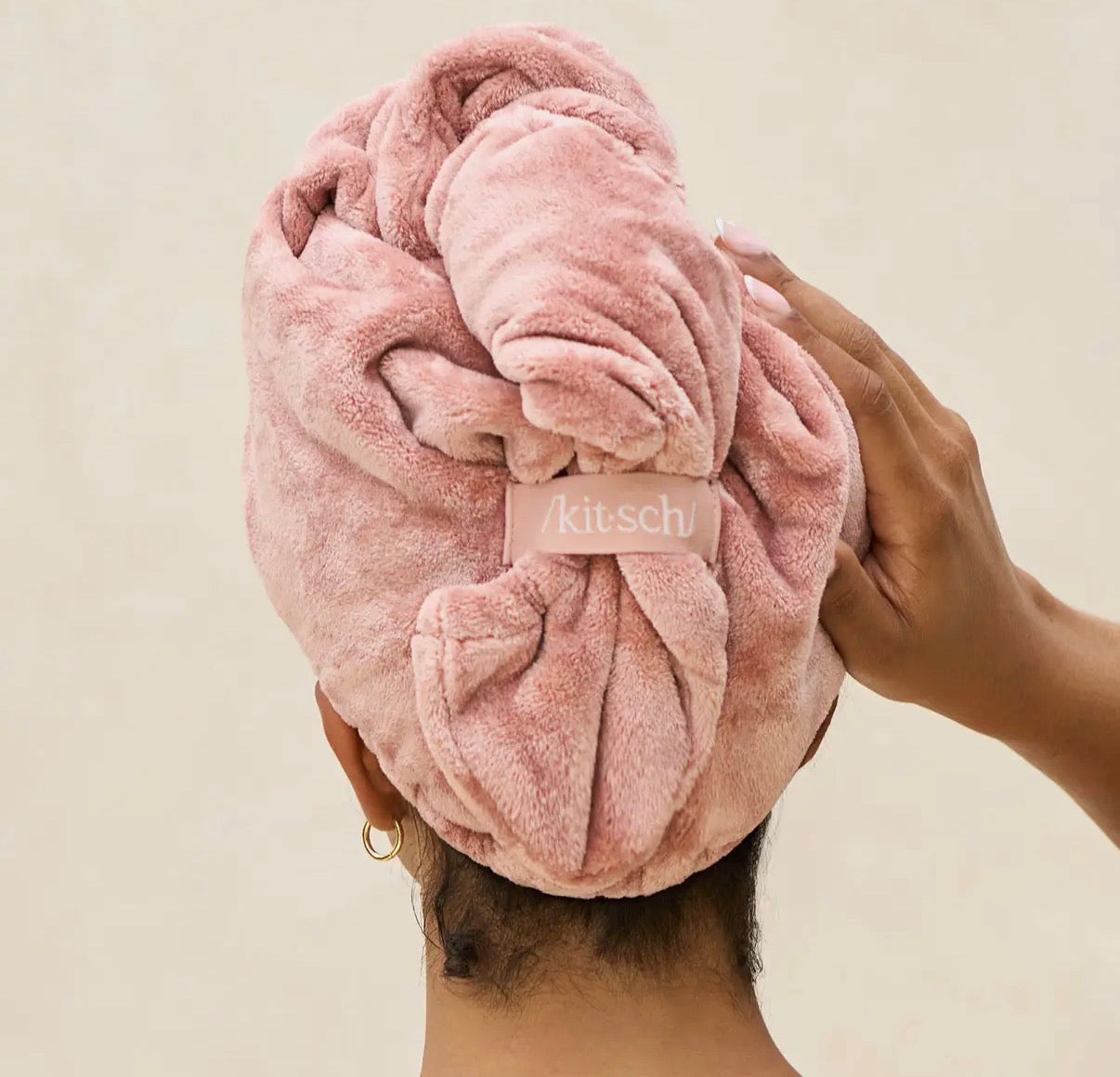 Serviette pour cheveux en microfibre peluche – Certifiée OEKO-TEX®  – Terracotta  – Édition Bathroom - PRÉCOMMANDE