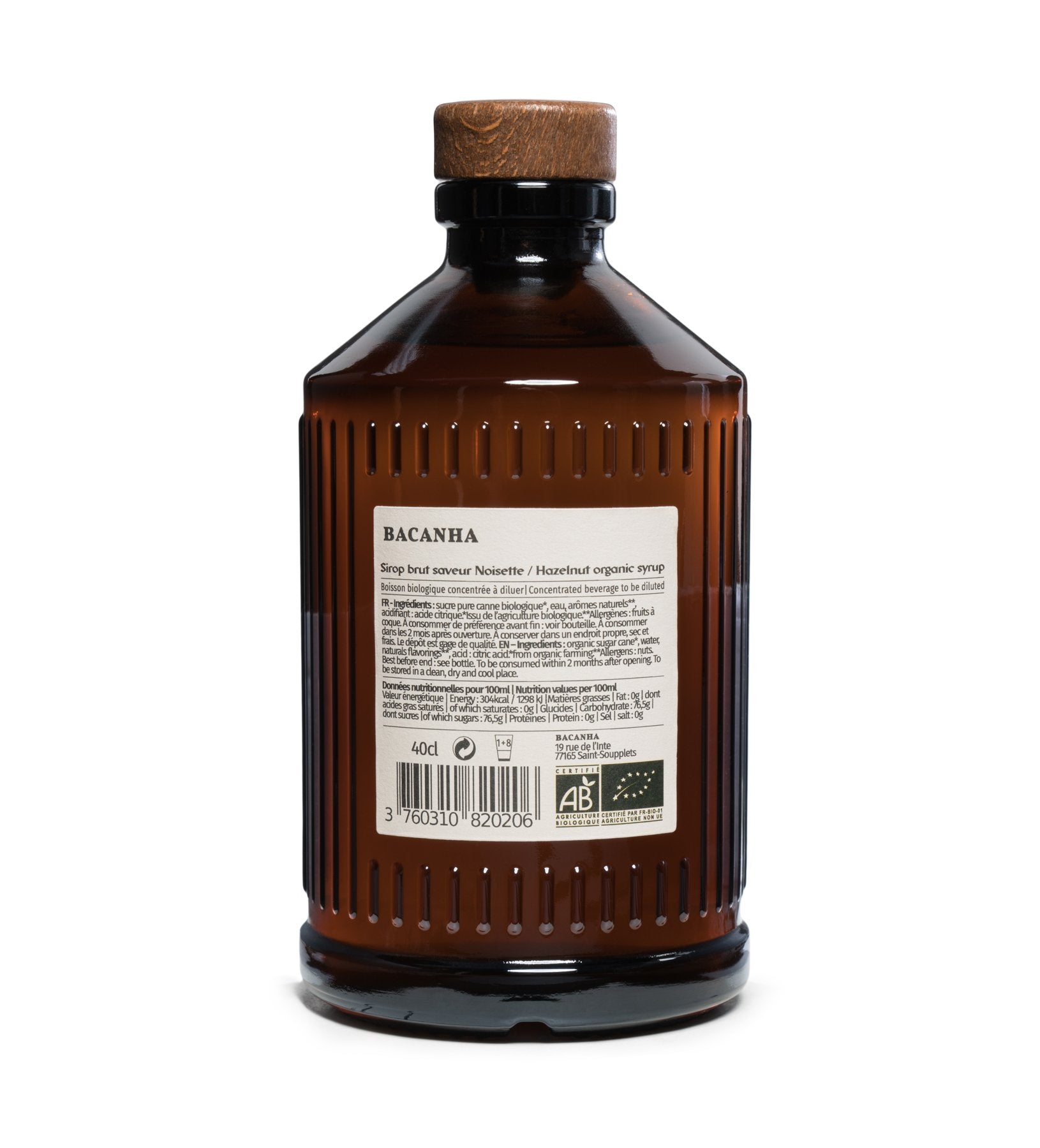 Sirop Noisette Brut Artisanal Bio - 400 ml