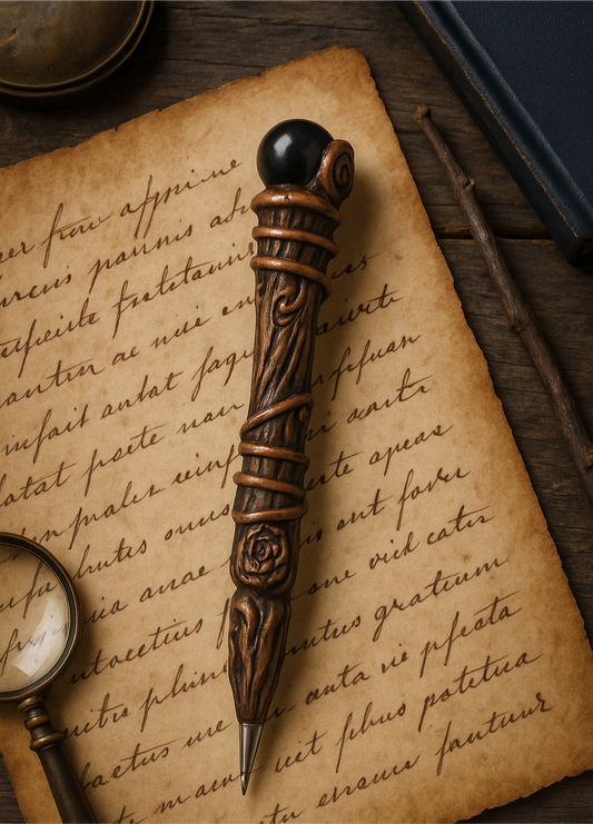 Stylo Baguette de Crytal Obsidienne Noire – Force et Protection