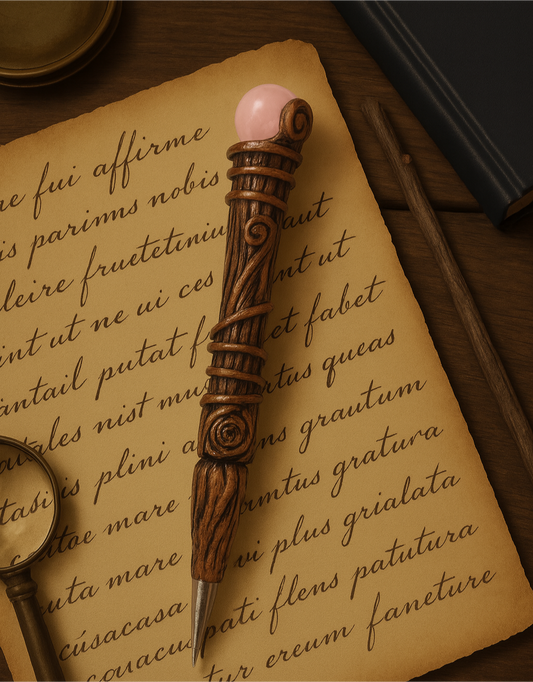 Stylo Baguette de Crytal Quartz Rose – Compassion et Amour de soi