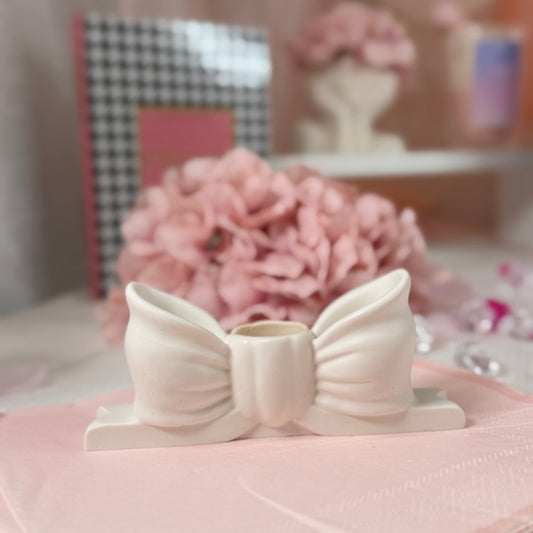Support Nœud fait à la Main en Jesmonite  – Pour Bougie Chandelle