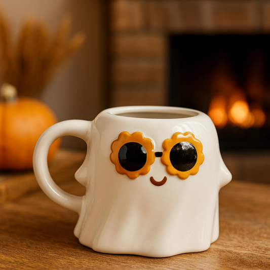 Tasse Fantôme Hippie – Esprit Cosy & Good Vibes d’Automne | 440ml - PRÉCOMMANDE
