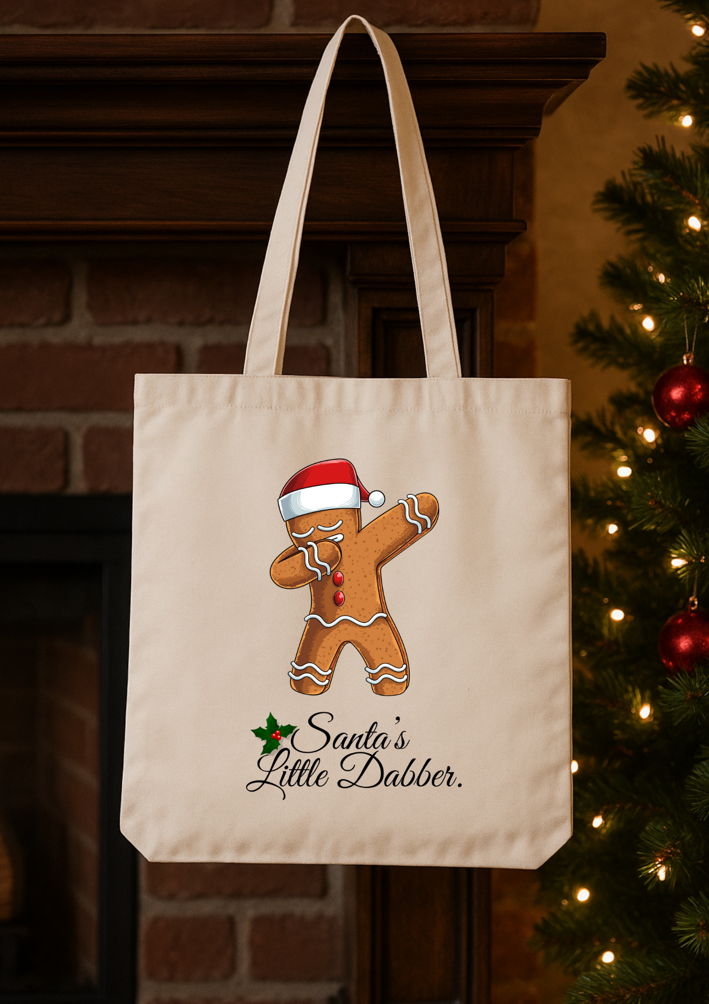 Tote Bag “Santa’s Little Dabber” — édition Noël - Sublimé à la main