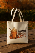 Tote Bags en toile et polyester - Pumpkin Spice Latte - Sublimé à la main