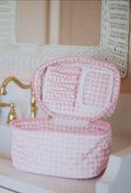 Trousse de Maquillage - Gingham Pink "Sweet Retro"  - PRECOMMANDE