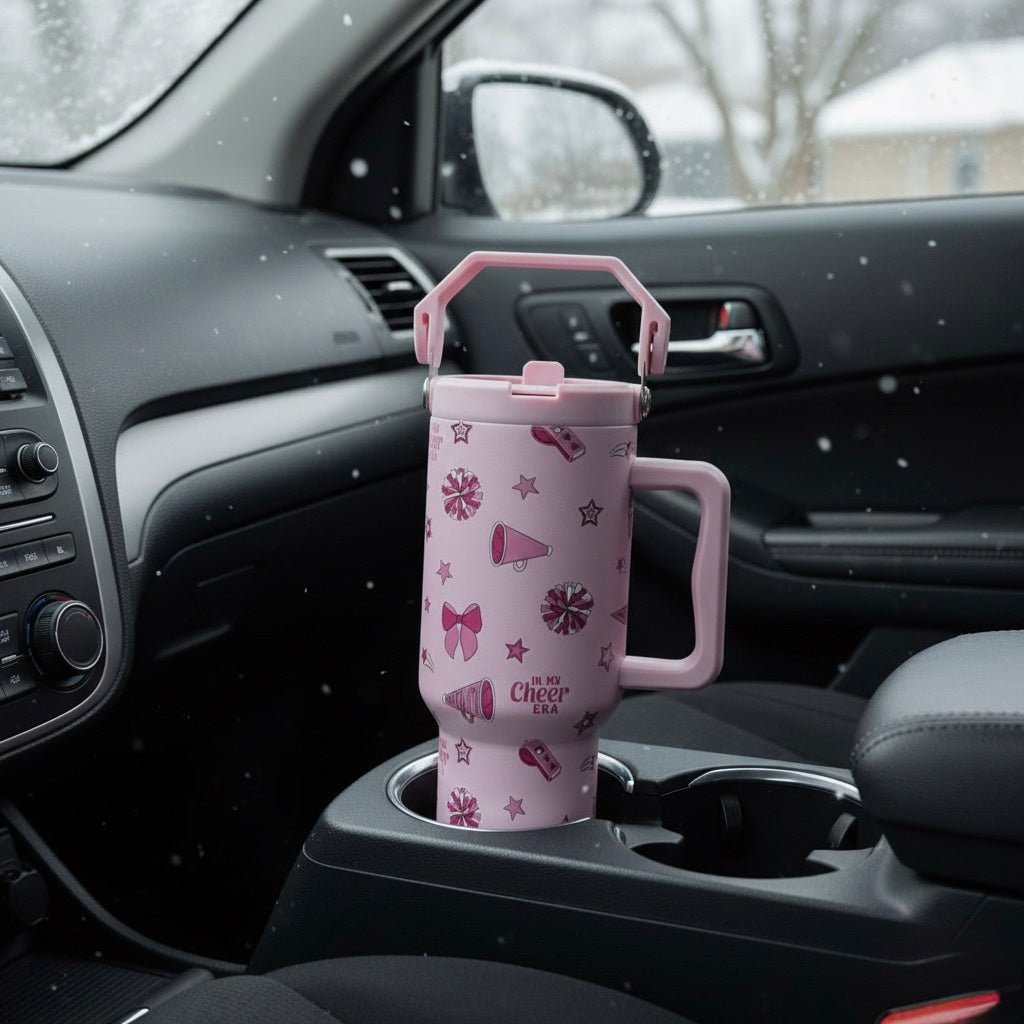 Tumbler en Acier Inoxydable “Cheer Pink” – 38 oz (1L)  - PRÉCOMMANDE