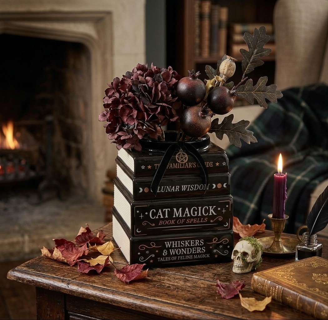 Vase "Pile de Grimoires & Cat Magick" - PRÉCOMMANDE