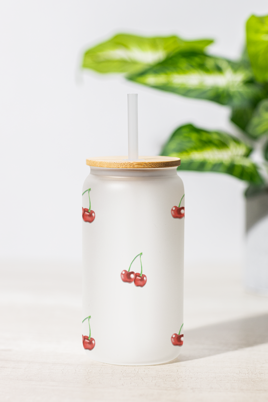 Verre Givré Personnalisé – Cerises & Style Frais – 520 ml