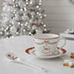 Tasse de Noël "Douceur Enchantée" – Avec Soucoupe & Cuillère – Porcelaine - 250 ml