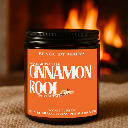 Bougie Parfumée Cinnamon Rool – Pot Ambré – 100g ou 200g