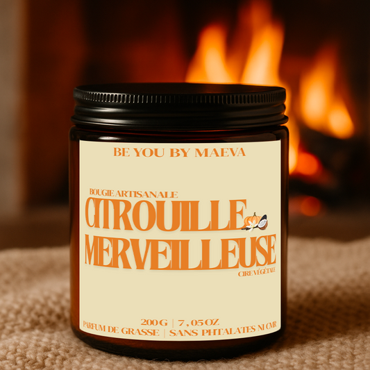 Bougie Parfumée Citrouille Merveilleuse – Pot Ambré –  100g ou 200g