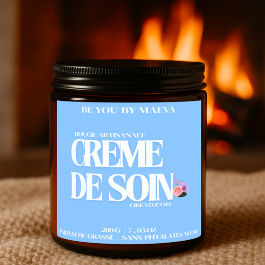 Bougie Parfumée Crème de soin – Pot Ambré –  100g ou 200g