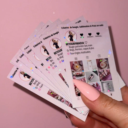 Cartes de visite Instagram - Effet holographique - Recto/Verso