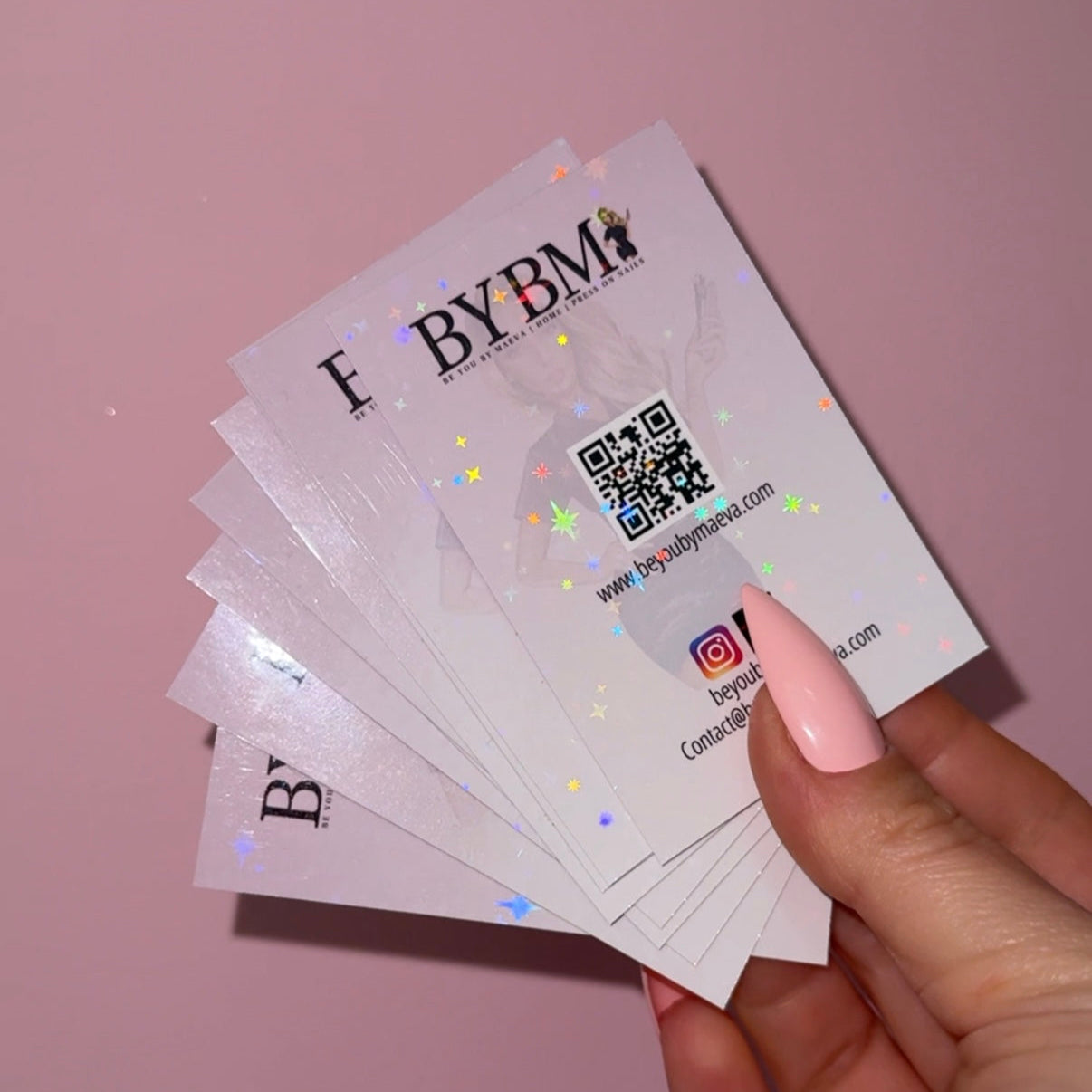 Cartes de visite Instagram - Effet holographique - Recto/Verso