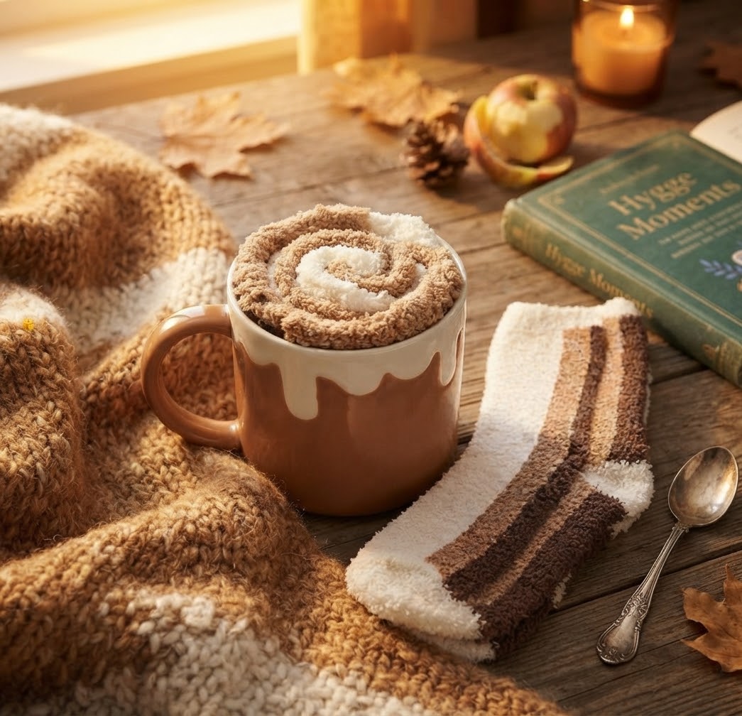 Ensemble tasse & chaussettes « CINNAMON ROLL »  550ml - ÉDITION AUTOMNE / BRUNCH - PRÉCOMMANDE