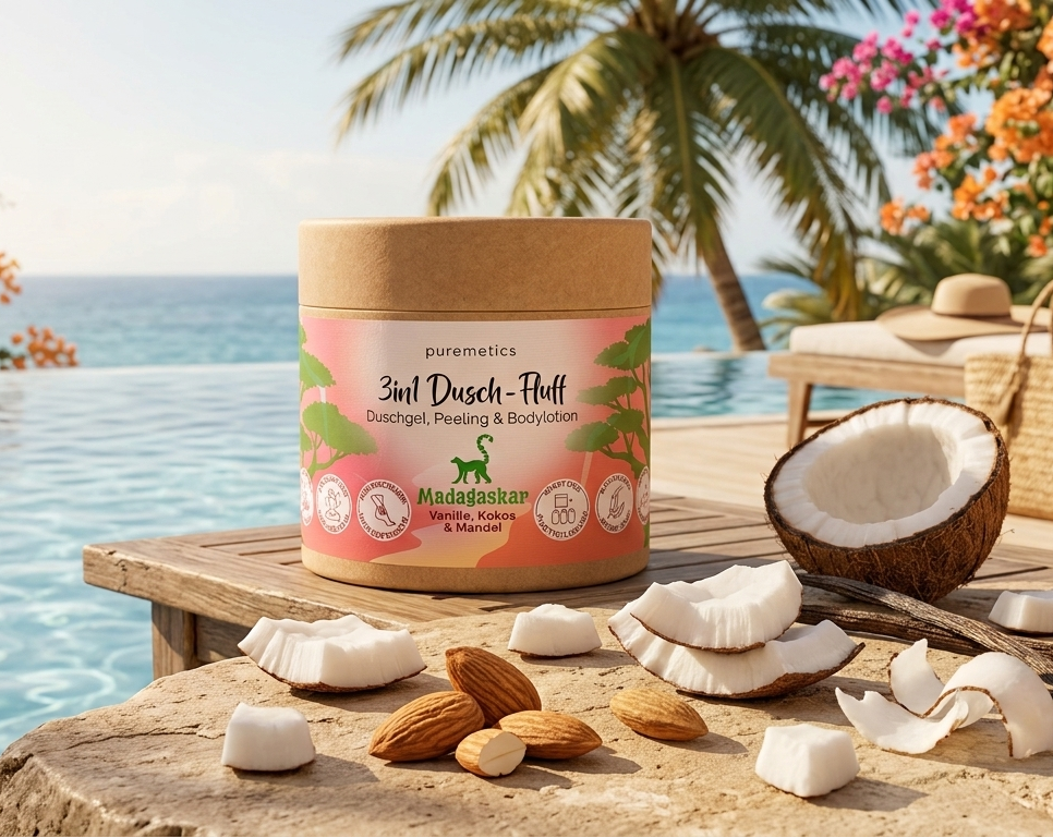 Mousse de Douche 3-en-1 «  Vanille, Noix de coco & Amande » (285g) - Édition Spéciale – Stock Limité