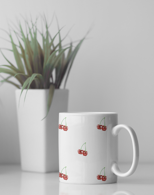Mug Artisanal – Douceur & Cerises – 330 ml