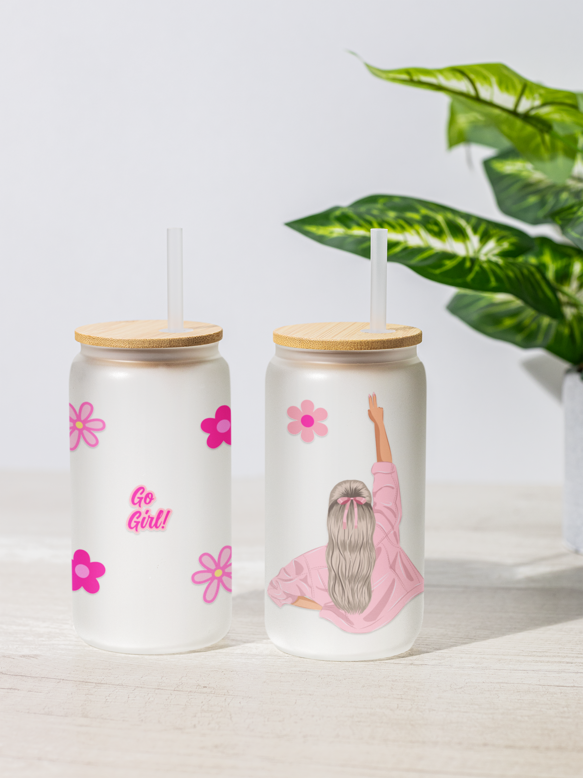 Verre Givré Touche Girly | Sublimé à la main - 520 ml